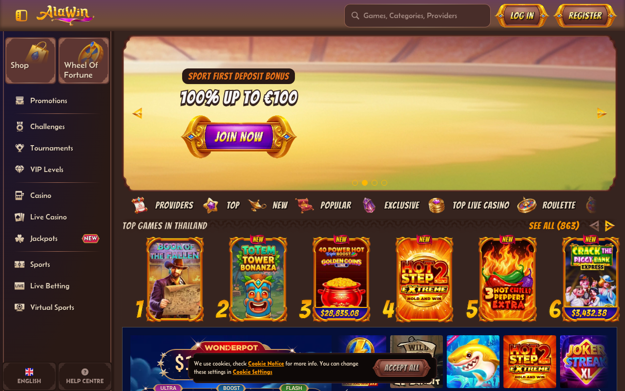 Skjermbilde av Alawin Casino