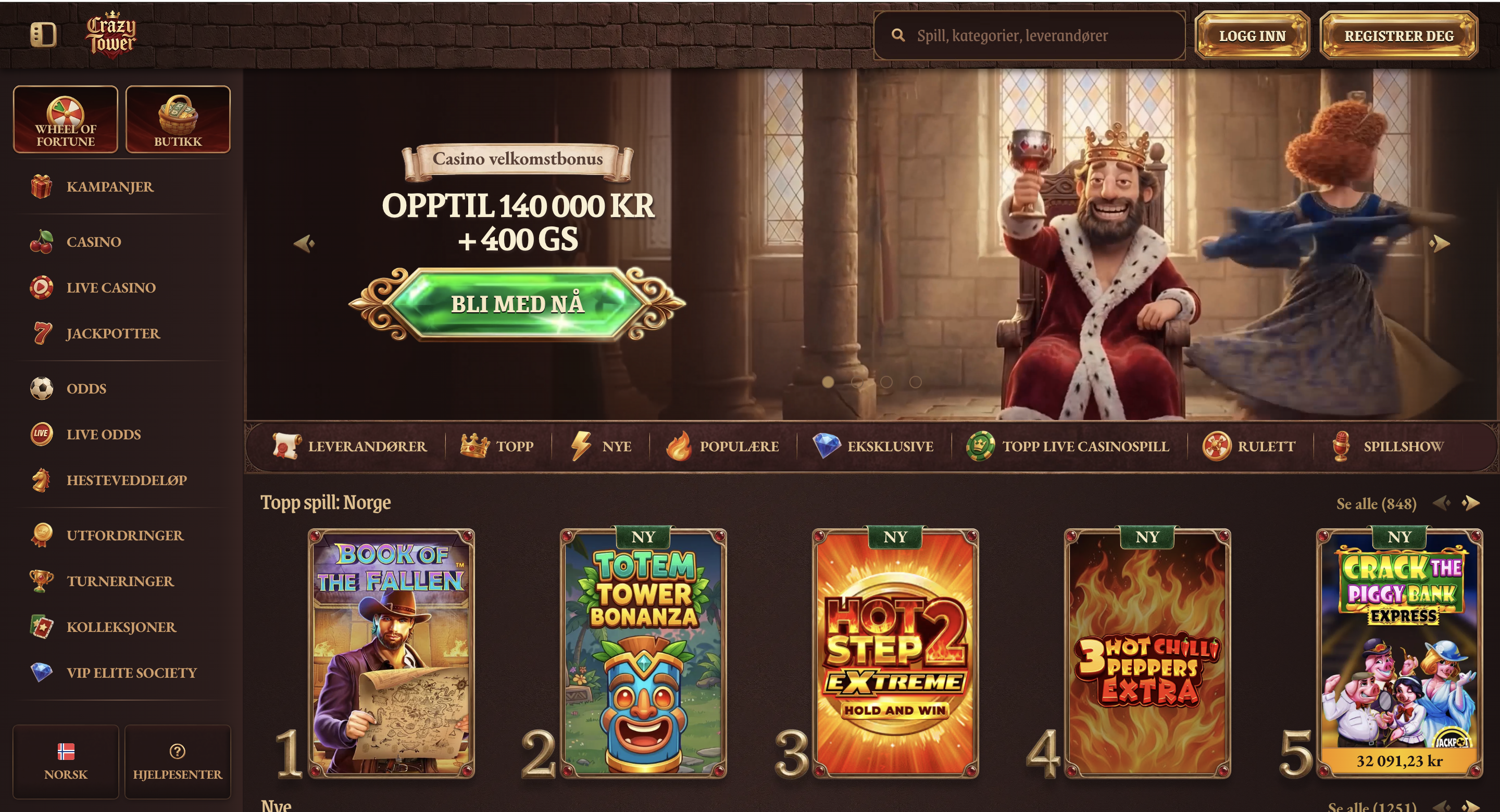 Skjermbilde av Crazytower Casino