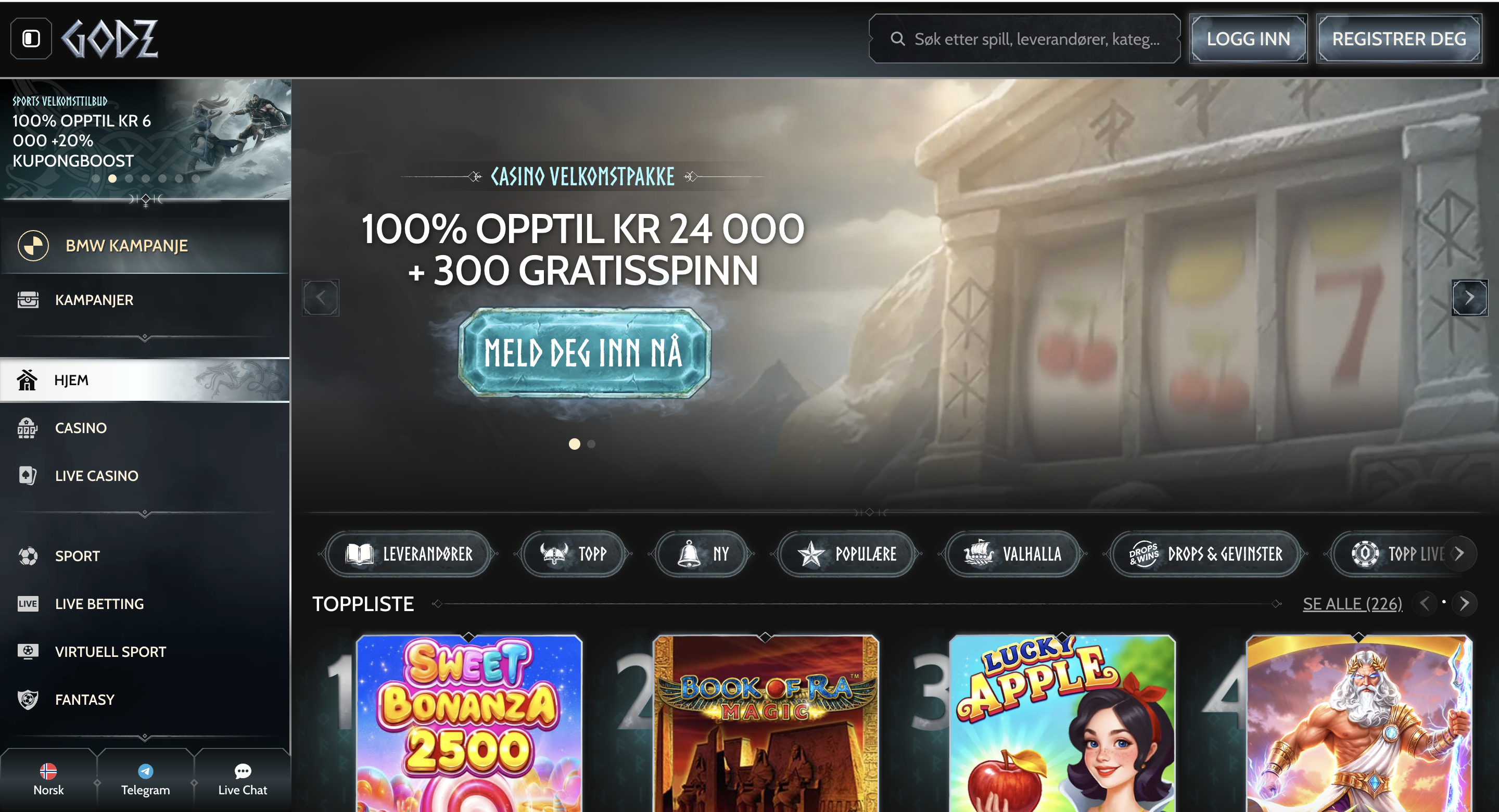 Skjermbilde av Godz Casino
